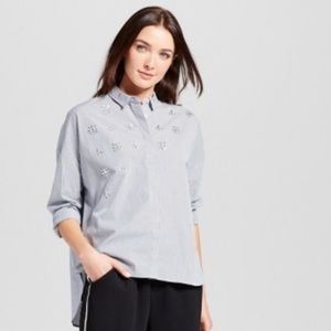 NWT A New Day Embellished Button-Up